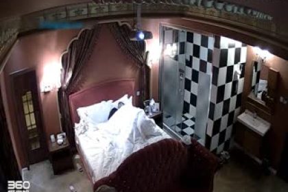 Secretly filmed in the projection room of the themed hotel – the little beauty was putting on makeup and was pulled to the bed by a middle-aged man who couldn’t wait to have sex. It looked like he didn’t feel good about the girl.