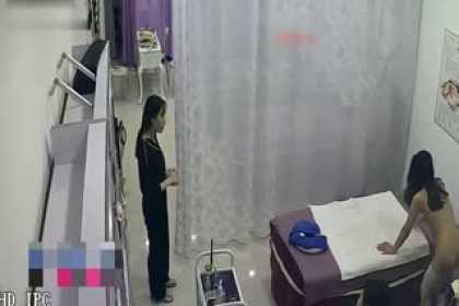 Hackers secretly videotaped a young woman with a good figure exposing herself during a physical therapy session at a health center