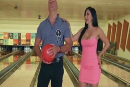 In order to win the bowling ball, I took off all my clothes to seduce