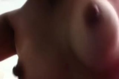 A busty slut having sex with her boyfriend in a private shoot with the best busty breasts