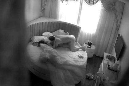 360 hotel camera theft – young working couple taking a break and having sex in a hotel room