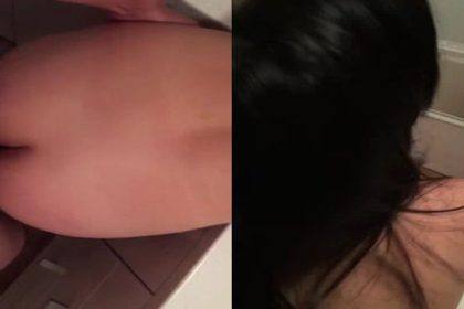 School girl fucked from behind in the kitchen
